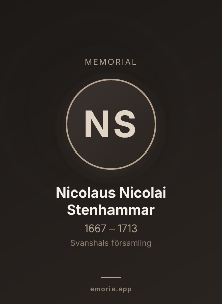 Memorial portrait of Nicolaus Nicolai Stenhammar