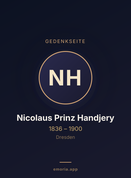 Gedenkportrait von Nicolaus Prinz Handjery