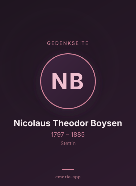 Gedenkportrait von Nicolaus Theodor Boysen