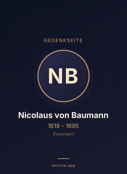 Gedenkportrait von Nicolaus von Baumann