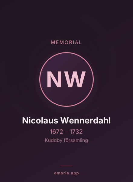 Memorial portrait of Nicolaus Wennerdahl
