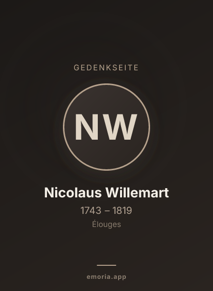 Gedenkportrait von Nicolaus Willemart
