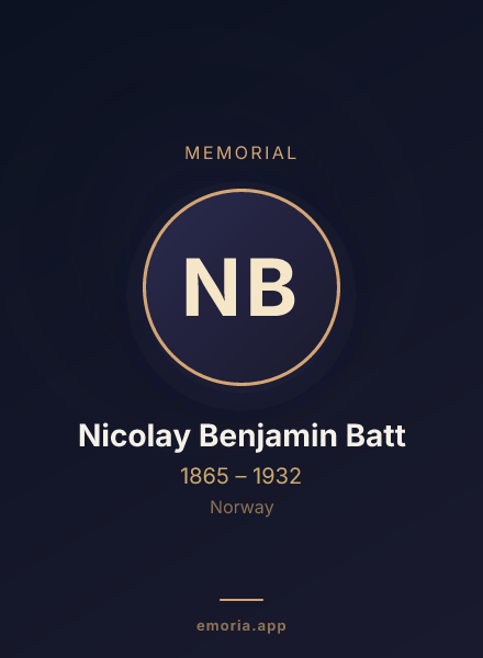 Memorial portrait of Nicolay Benjamin Batt