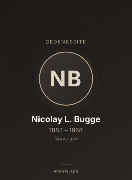 Gedenkportrait von Nicolay L. Bugge