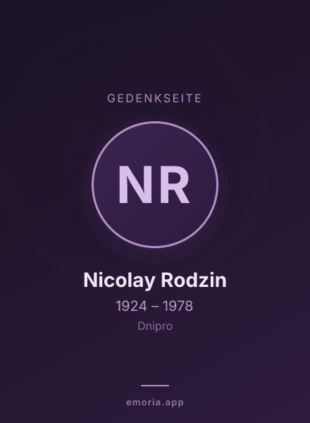 Gedenkportrait von Nicolay Rodzin