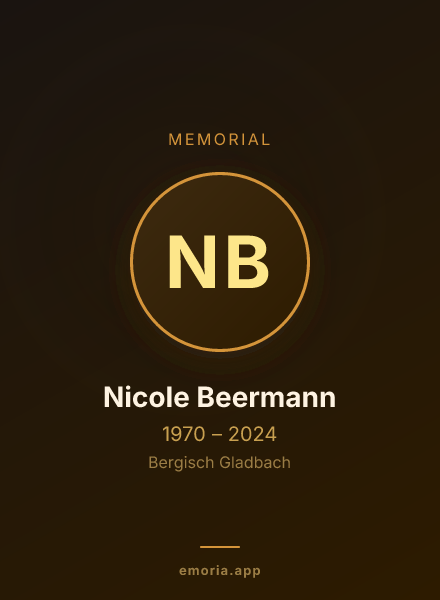 Memorial portrait of Nicole Beermann
