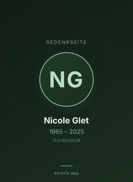Gedenkportrait von Nicole Glet