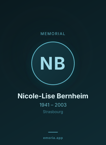 Memorial portrait of Nicole-Lise Bernheim