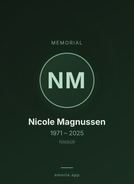 Memorial portrait of Nicole Magnussen