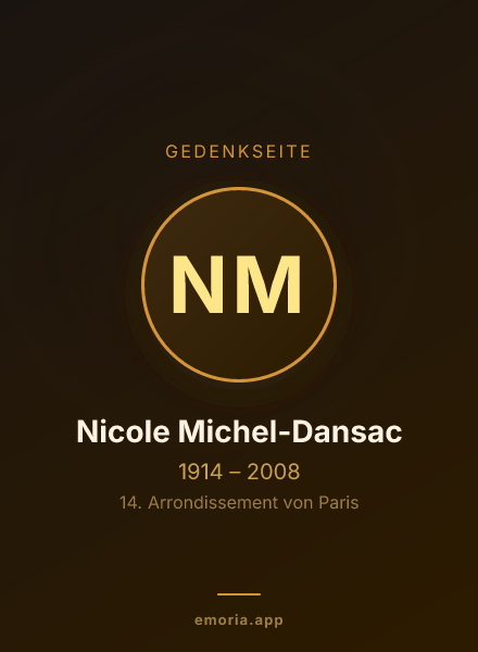 Gedenkportrait von Nicole Michel-Dansac