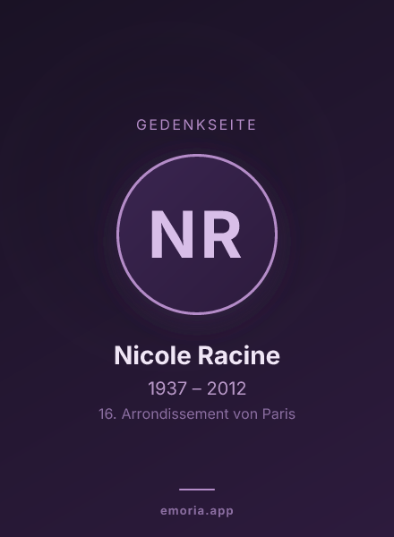 Gedenkportrait von Nicole Racine