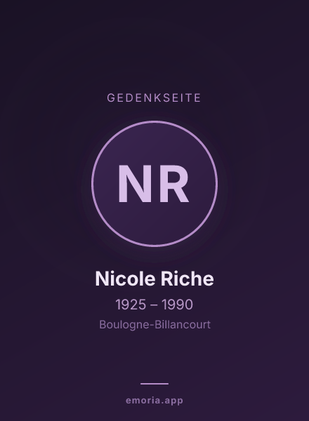 Gedenkportrait von Nicole Riche