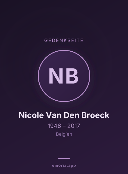 Gedenkportrait von Nicole Van Den Broeck