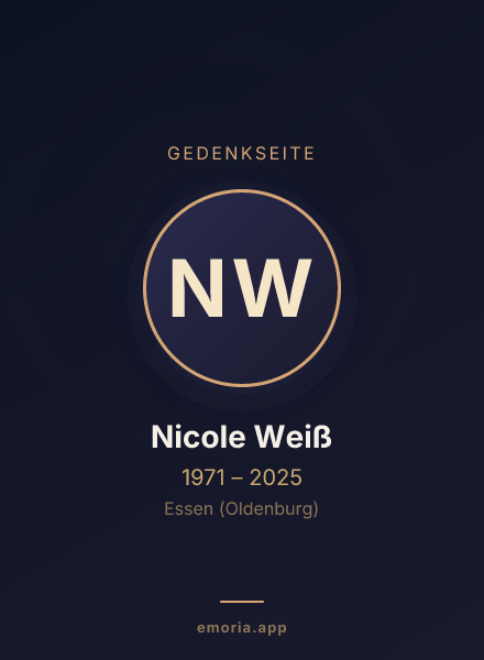 Gedenkportrait von Nicole Weiß