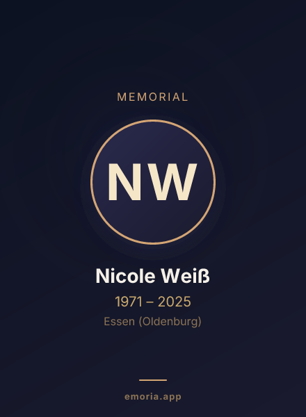 Memorial portrait of Nicole Weiß