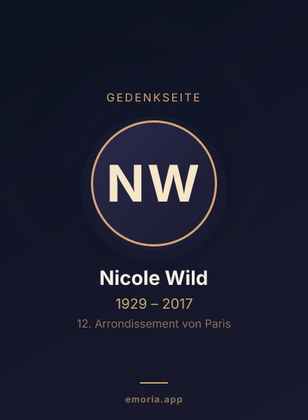 Gedenkportrait von Nicole Wild