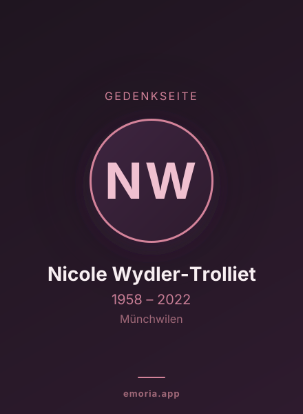 Gedenkportrait von Nicole Wydler-Trolliet
