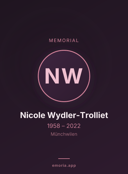 Memorial portrait of Nicole Wydler-Trolliet