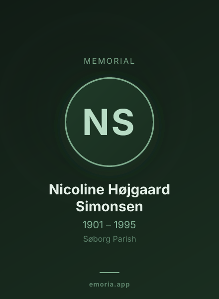Memorial portrait of Nicoline Højgaard Simonsen