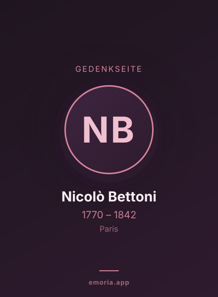 Gedenkportrait von Nicolò Bettoni