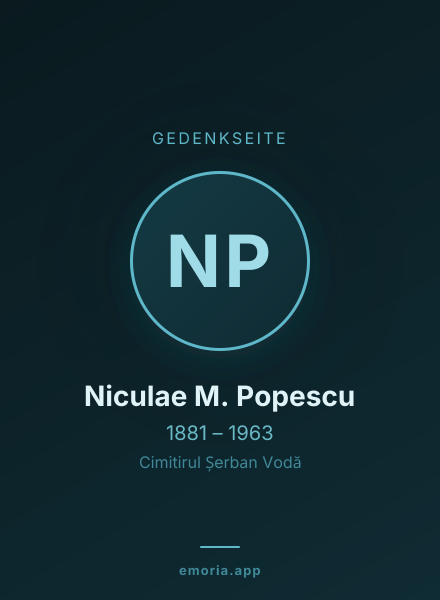 Gedenkportrait von Niculae M. Popescu