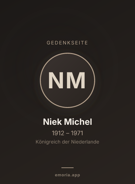 Gedenkportrait von Niek Michel