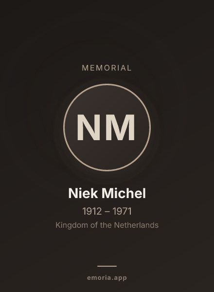 Memorial portrait of Niek Michel