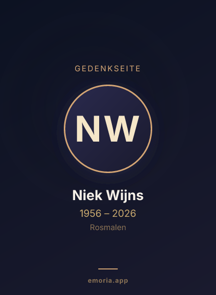 Gedenkportrait von Niek Wijns