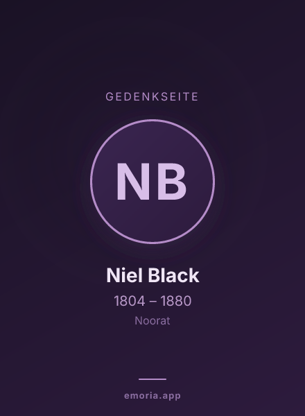 Gedenkportrait von Niel Black