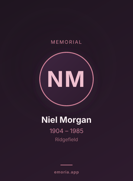 Memorial portrait of Niel Morgan