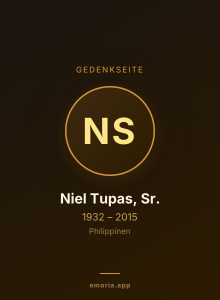 Gedenkportrait von Niel Tupas, Sr.