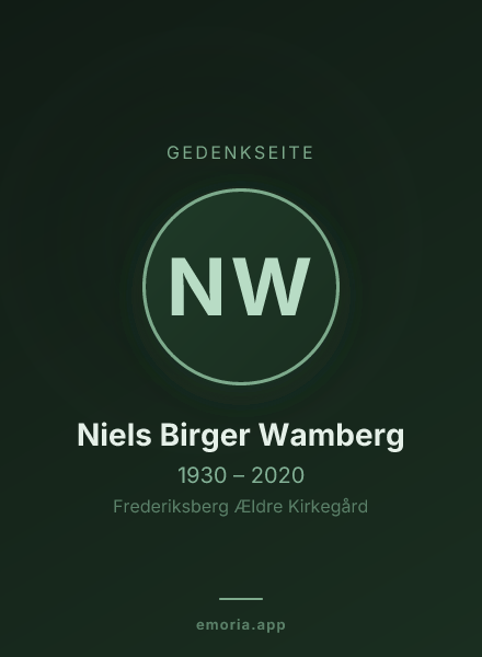 Gedenkportrait von Niels Birger Wamberg