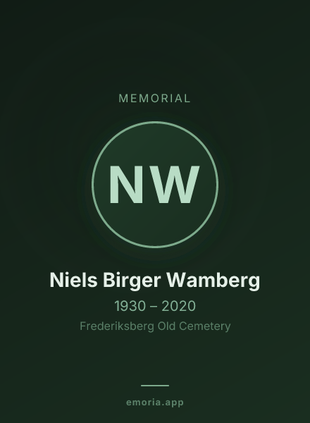 Memorial portrait of Niels Birger Wamberg