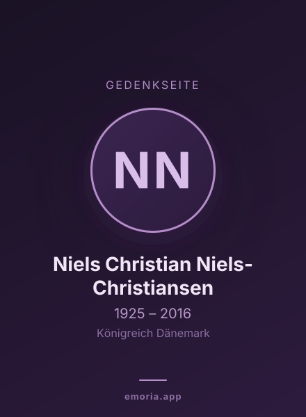 Gedenkportrait von Niels Christian Niels-Christiansen
