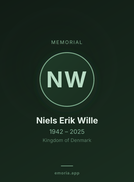 Memorial portrait of Niels Erik Wille