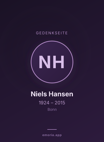 Gedenkportrait von Niels Hansen