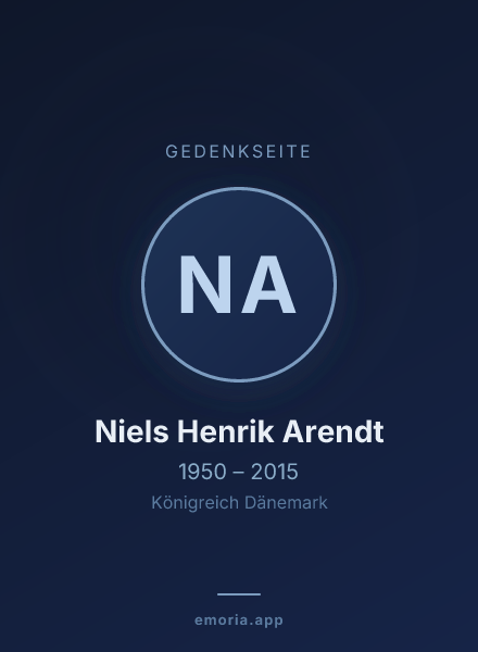 Gedenkportrait von Niels Henrik Arendt