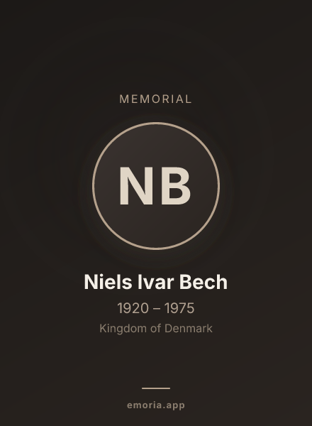 Memorial portrait of Niels Ivar Bech