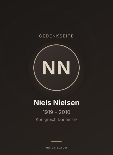 Gedenkportrait von Niels Nielsen