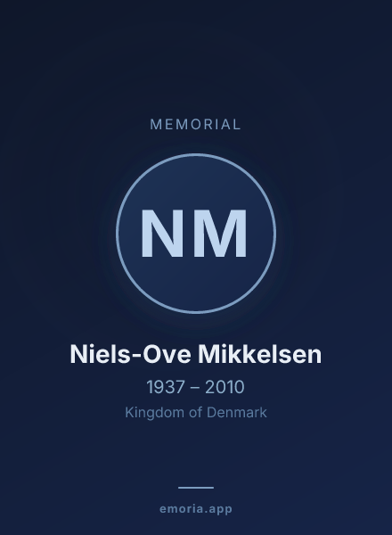 Memorial portrait of Niels-Ove Mikkelsen