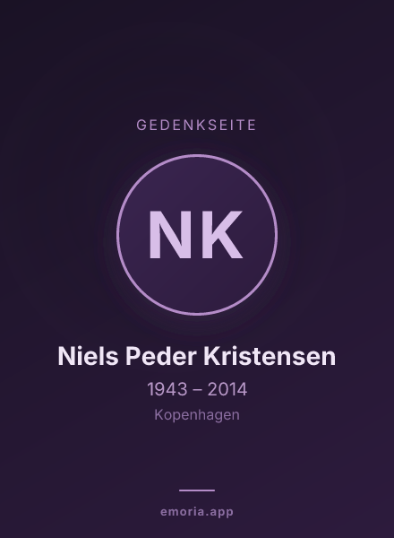 Gedenkportrait von Niels Peder Kristensen