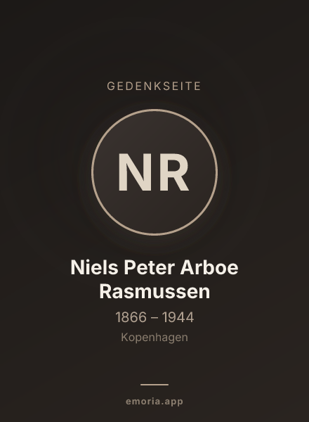 Gedenkportrait von Niels Peter Arboe Rasmussen