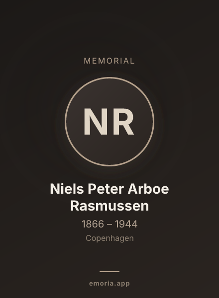 Memorial portrait of Niels Peter Arboe Rasmussen