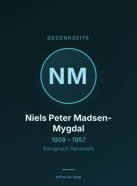 Gedenkportrait von Niels Peter Madsen-Mygdal