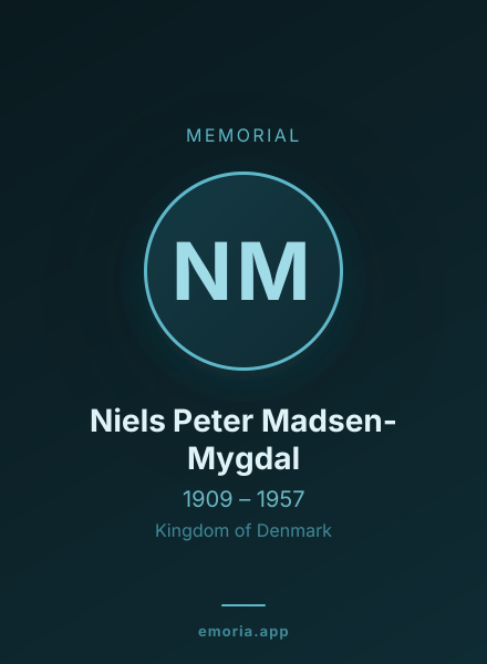 Memorial portrait of Niels Peter Madsen-Mygdal