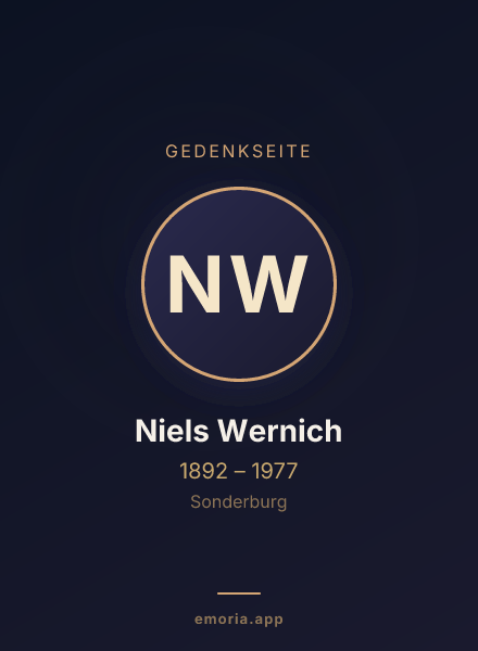 Gedenkportrait von Niels Wernich