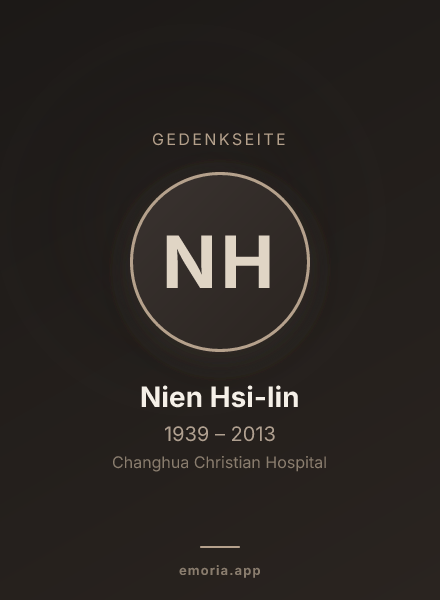 Gedenkportrait von Nien Hsi-lin