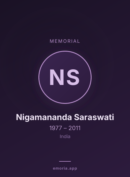 Memorial portrait of Nigamananda Saraswati