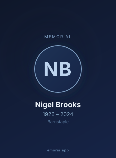 Memorial portrait of Nigel Brooks