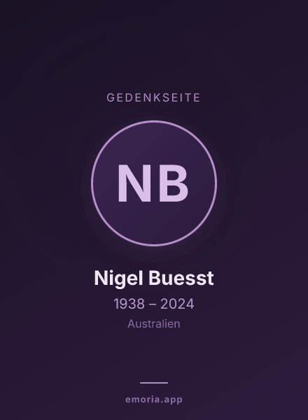 Gedenkportrait von Nigel Buesst